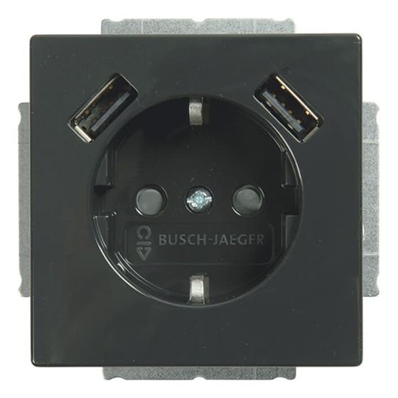 Busch Jäger Schuko/USB Steckdose 20 EUCB2USB-81 future linear USB-Ladestation anthrazit