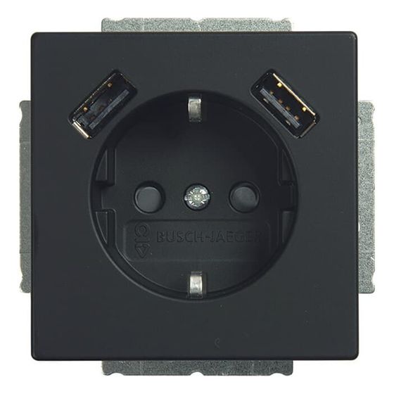 Busch Jäger Schuko USB Steckdose 20 EUCB2USB-885 future linear schwarz