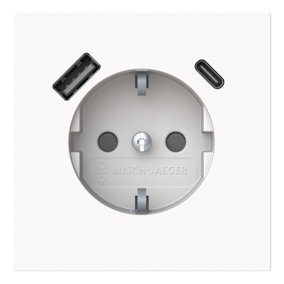 Busch Jäger SCHUKO-USB-A+C 20 EUCB2USBAC-44G Steckdose Safety