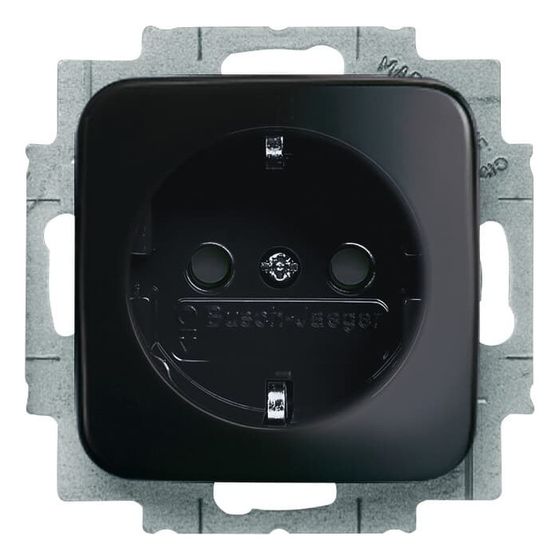 Busch Jäger SCHUKO Steckdosen-Einsatz Safety+ 20EUCKS-215 schwarz 250V 16A