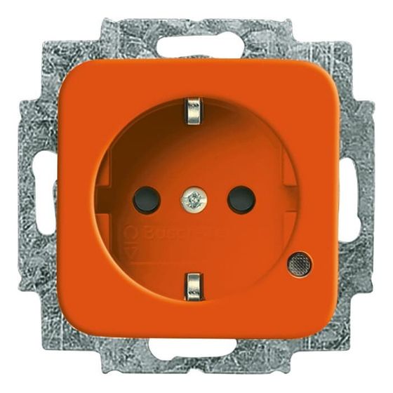 Busch Jäger SCHUKO Steckdosen-Einsatz Duro 2000 SI 20EUCBL-14-212 Kombi mit LED Beleuchtung orange