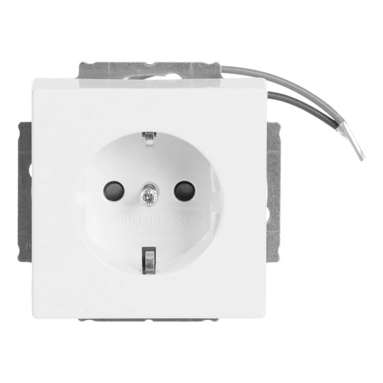 Busch Jäger Schuko Kombi 20 EUCBLI-84 mit LED-Beleuchtung davos/studioweiss