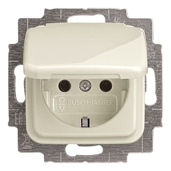 Busch Jäger Duro 2000 SI Schuko Kombi 20EUK-212 mit Klappdeckel weiss