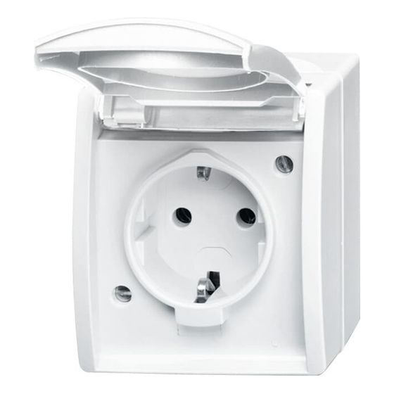 Busch Jäger APWG ocean Schuko Steckdose 20EWN-54 alpinweiß IP44 16A 250V