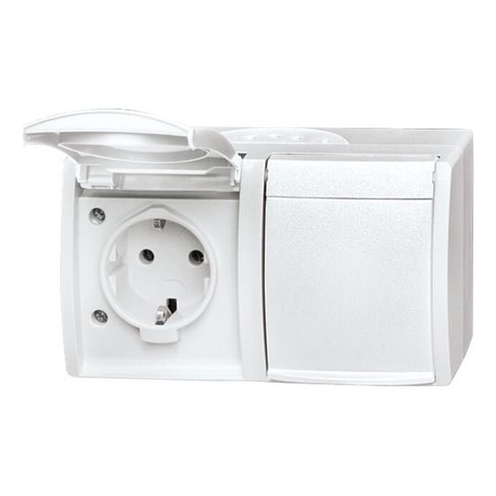 Busch Jäger APWG ocean AP Schuko 20/2EW-54 2fach waagerecht alpinweiss IP 44