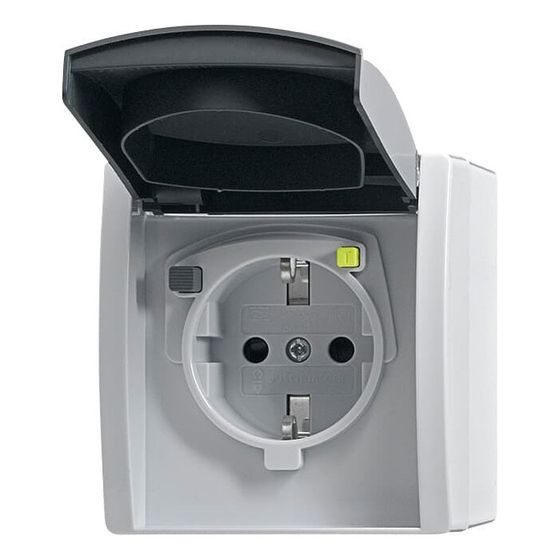 Busch Jäger FI-Schukomat VDE0664 grau 3120 EWB-53 AP IP44 Zubehör ocean