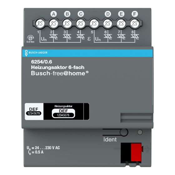 Busch Jäger Heizungsaktor 6-fach REG 6254/0.6 Busch-free@home