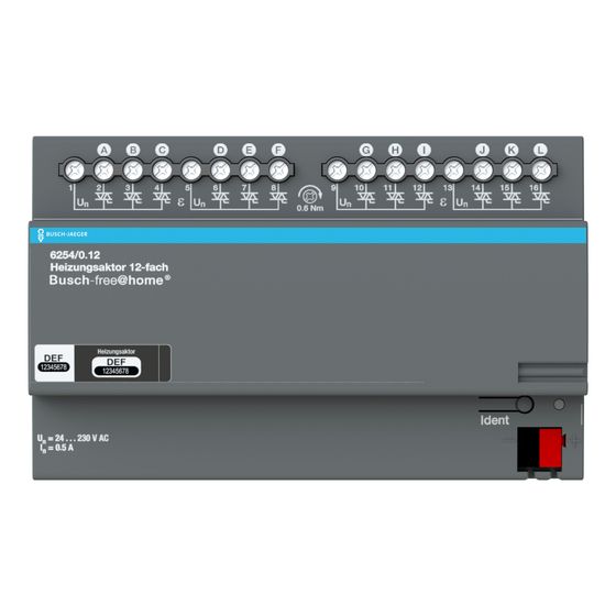 Busch Jäger Heizungsaktor 12-fach REG 6254/0.12 Busch-free@home