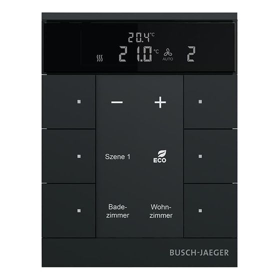 Busch Jäger SBS/U6.0.11-885 HVAC-Slave-Gerät 6fach BE schwarz matt Raumtemperaturregler Nebenstelle