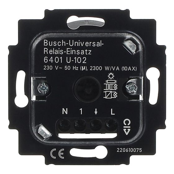 Busch Jäger UP Universal Relais 6401U-102 2300W/VA 3-Leiter Anschlusstechnik für Glüh- und Halogenlampen