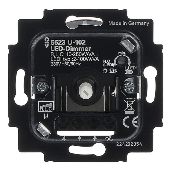 Busch Jäger Busch-Dimmer Einsatz UP 6523 U-102 LED universal Drehdimmer 2-100 Watt