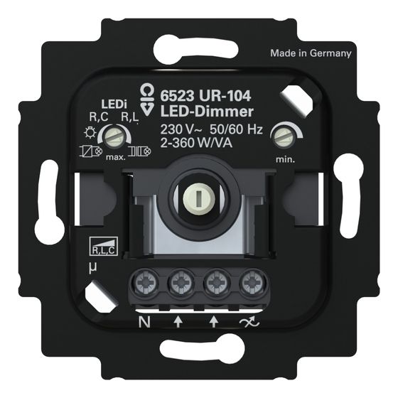 Busch Jäger LED-Dimmer 2+3 Draht 6523 UR-104 m.N-Klemme 2-360W