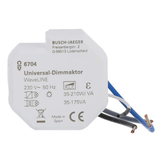 Busch Jäger Dimmaktor Funkcontrol 6704 Universal-Dimmaktor WaveLINE 47x48x33mm