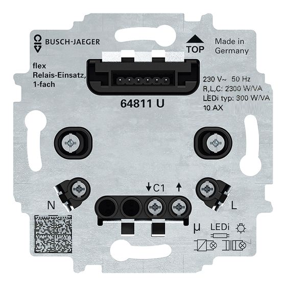 Busch Jäger Relais-Einsatz flex 64811 U 3-Leiter-Anschlusstechnik