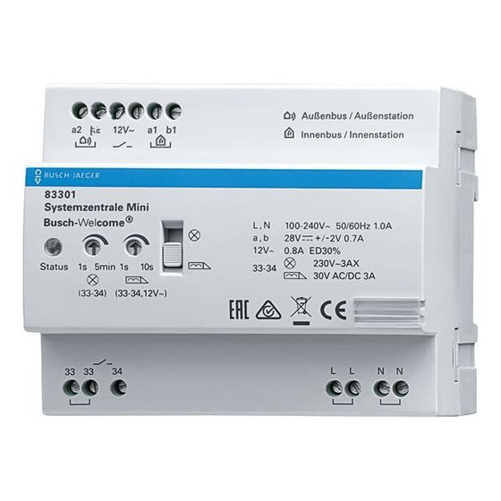 Busch Jäger Systemzentrale Mini 83301 Türkommunikation Versorgungs- und Steuergerät