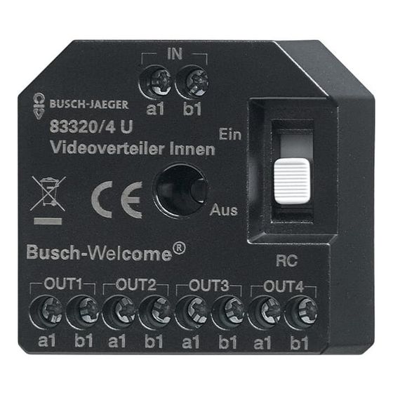 Busch Jäger 83320/4U Aktiv Videoverteiler Innen UP 4-fach 45x45x26mm