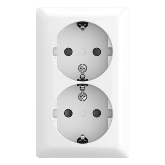 Busch Jäger SCHUKO Doppelsteckdose 202 EAPBJ-524 Safety+AP 2fach alpinweiß