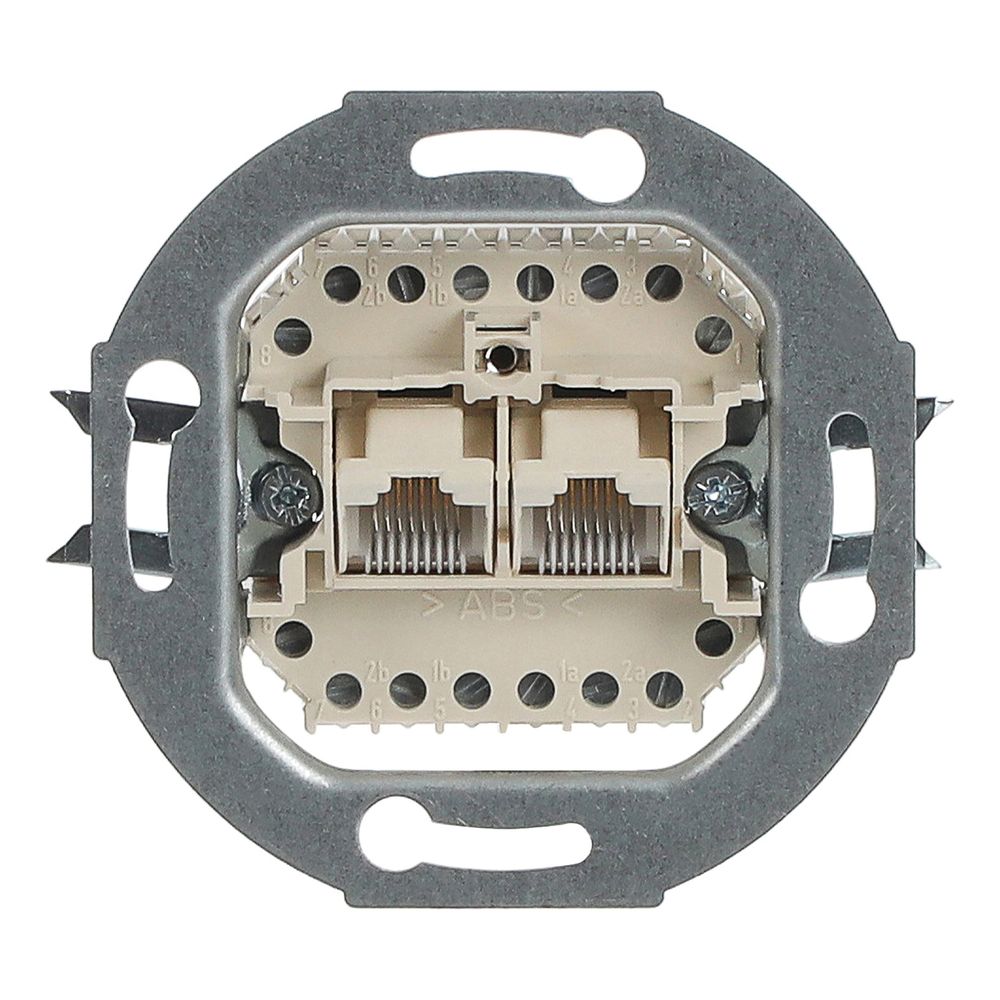 Busch Jäger UP Anschlussdose UAE 0215 8(8)polig RJ 11/12 RJ 45 ISDN-fähig Kat 3... BJ-2CKA000230A0243 4011395796306 (Abb. 1)