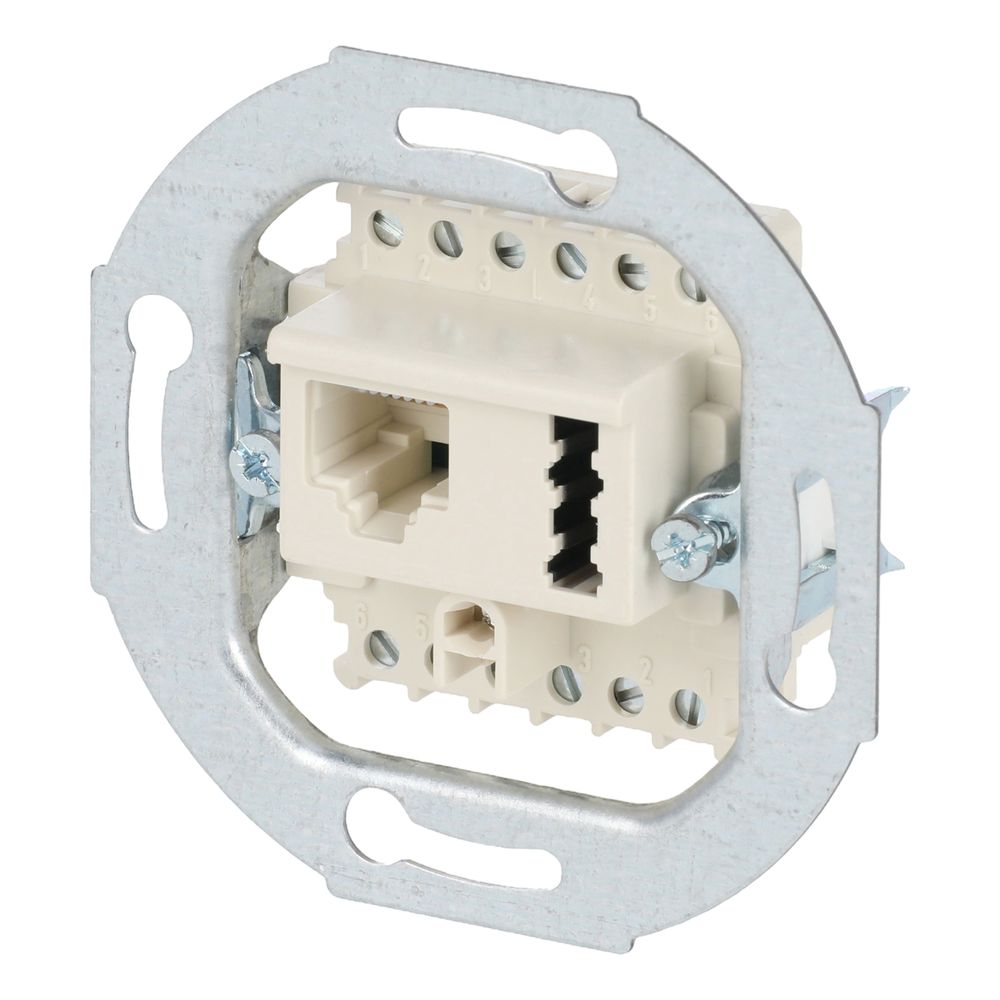 Busch Jäger UP Anschlussdose UAE UAE8(6)/TAE6F+N 2x6-polig mit geradem Auslass... BJ-2CKA000230A0381 4011395048436 (Abb. 2)