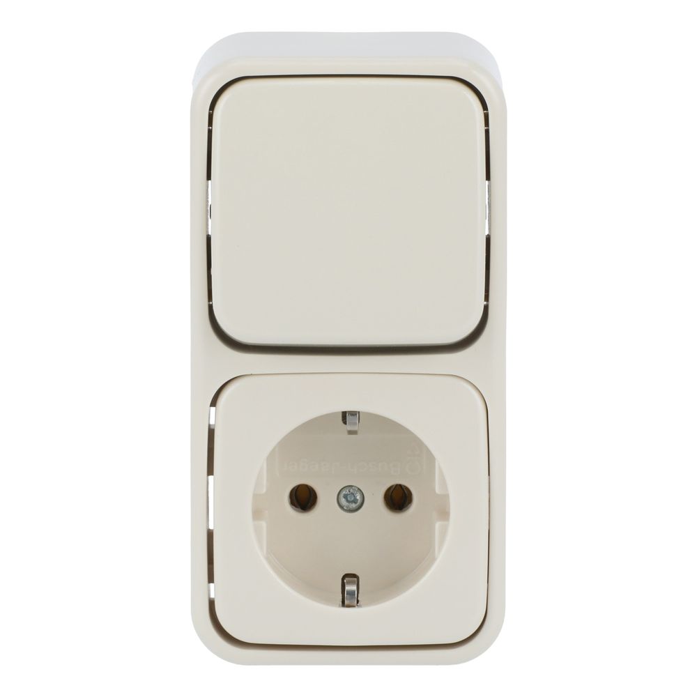 Busch Jäger Duro 2000 AP Kombinat 2601/6/2300EAP Schuko Wechsel senkrecht Steckdose... BJ-2CKA001641A0174 4011395065709 (Abb. 1)