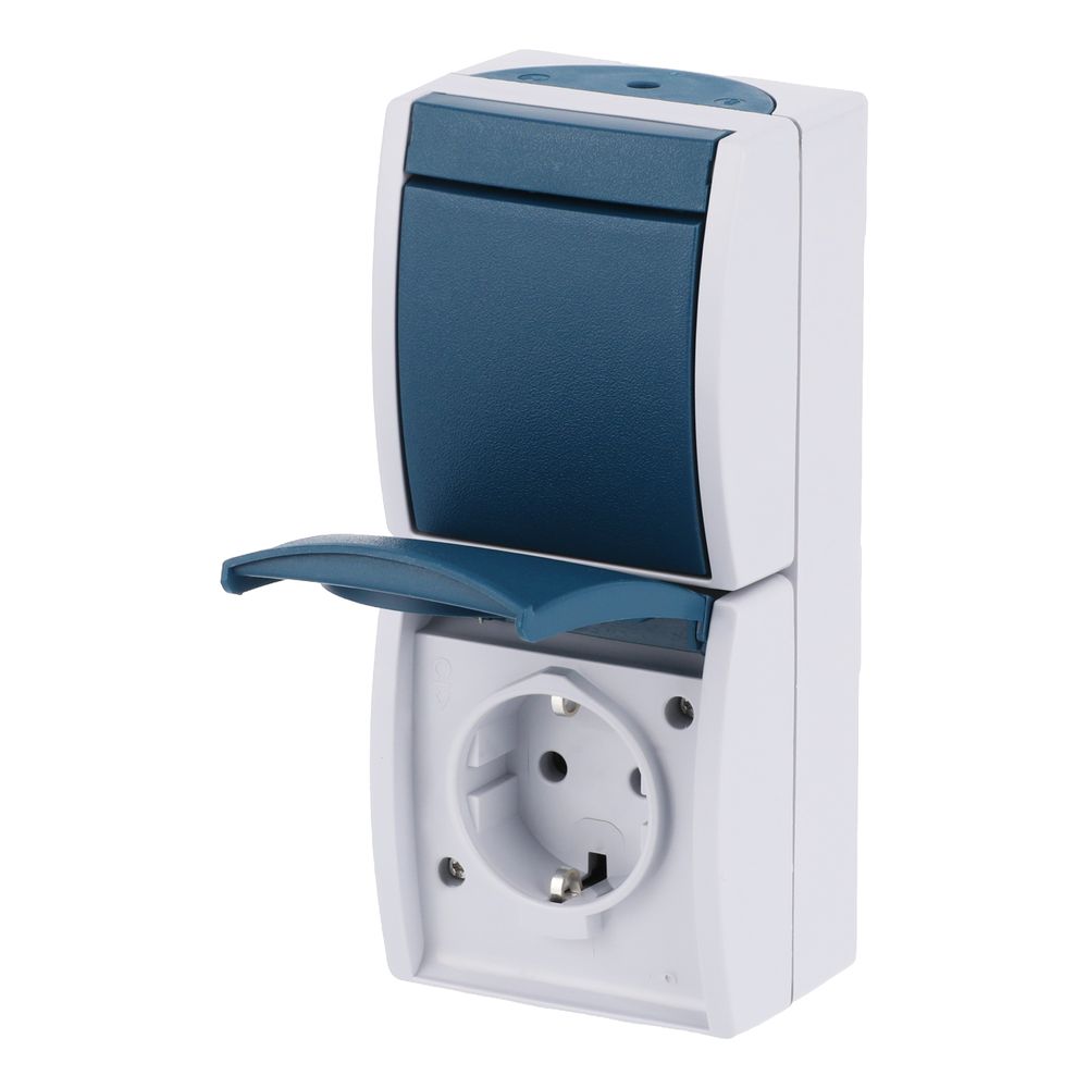 Busch Jäger APWG ocean Kombination 2601/6/20EW-53 Schuko Wechsel senkr grau blaugrü... BJ-2CKA001684A0316 4011395992913 (Abb. 2)