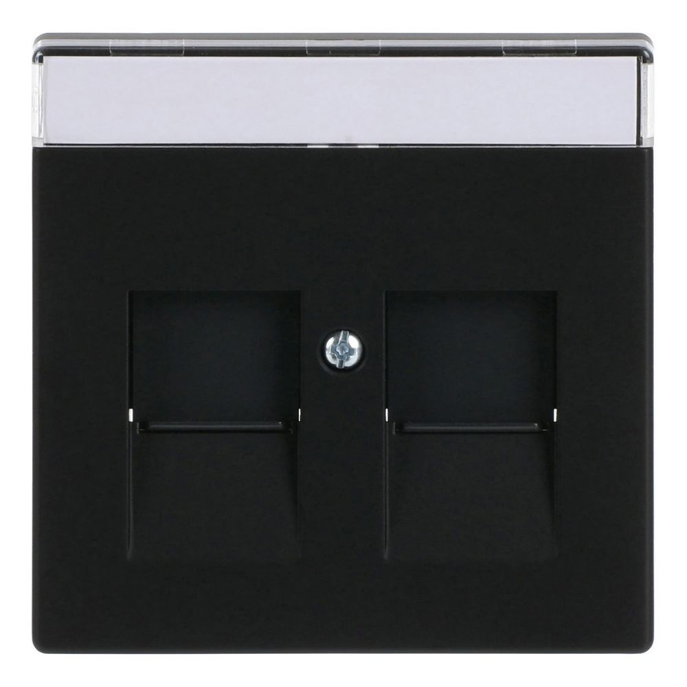 Busch Jäger Zentralscheibe für 2 Modular Jack-Einsätze 1800-885 schwarz matt... BJ-2CKA001710A3910 4011395127346 (Abb. 1)