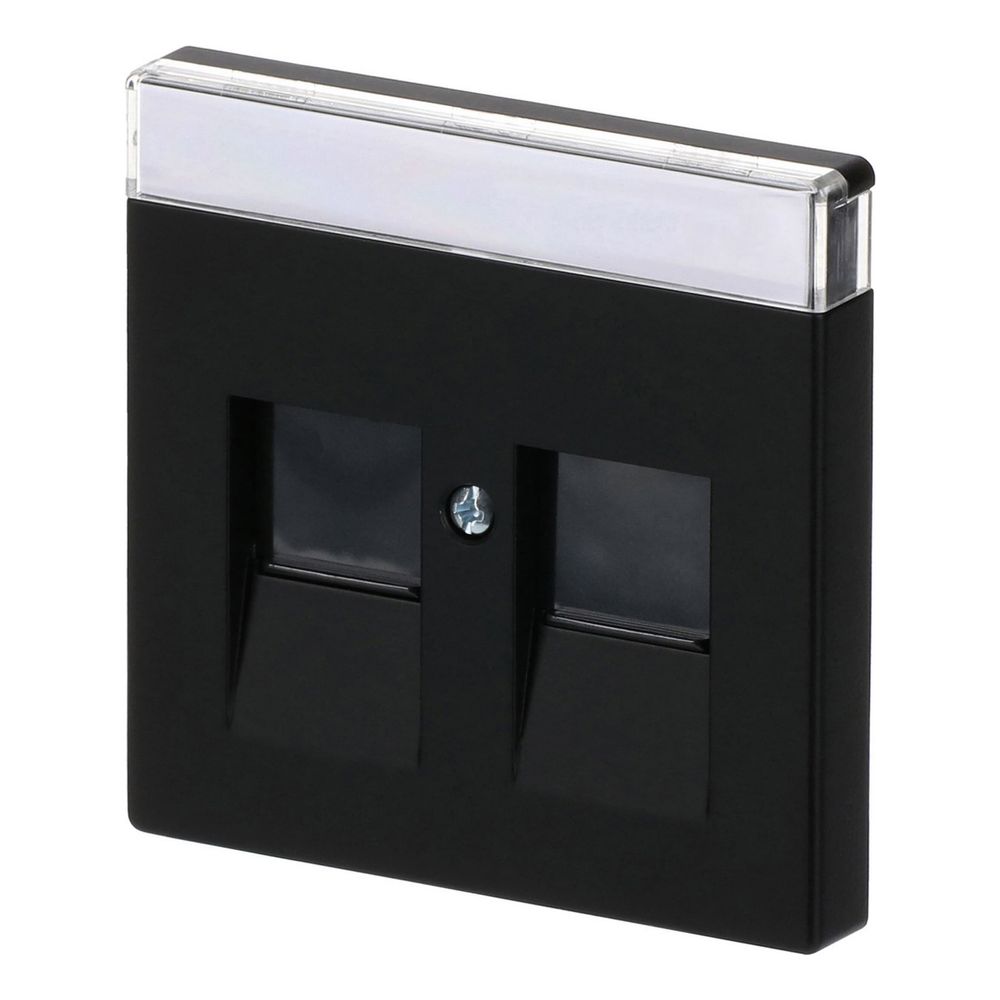 Busch Jäger Zentralscheibe für 2 Modular Jack-Einsätze 1800-885 schwarz matt... BJ-2CKA001710A3910 4011395127346 (Abb. 2)