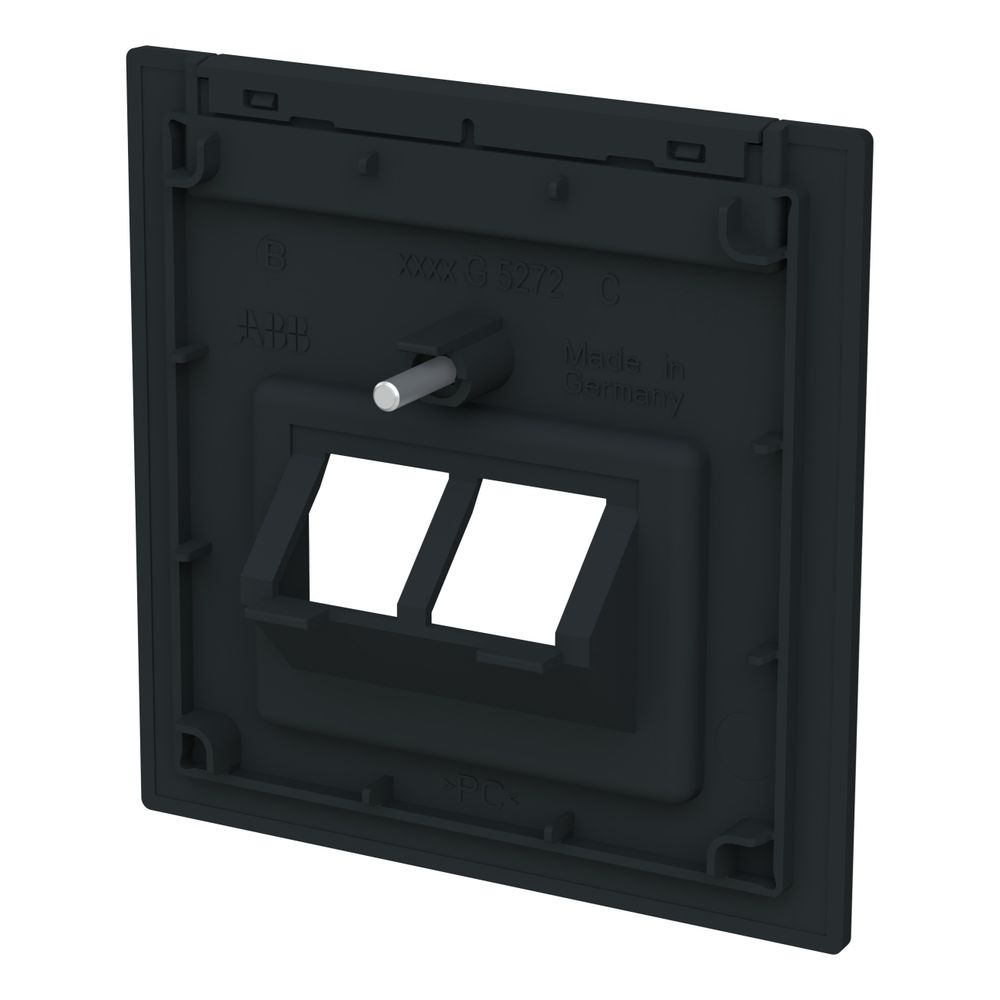 Busch Jäger Zentralscheibe 2-fach UAE 1803-02-45M mit Beschriftungsfeld schwarz mat... BJ-2CKA001710A4230 4011395328316 (Abb. 3)