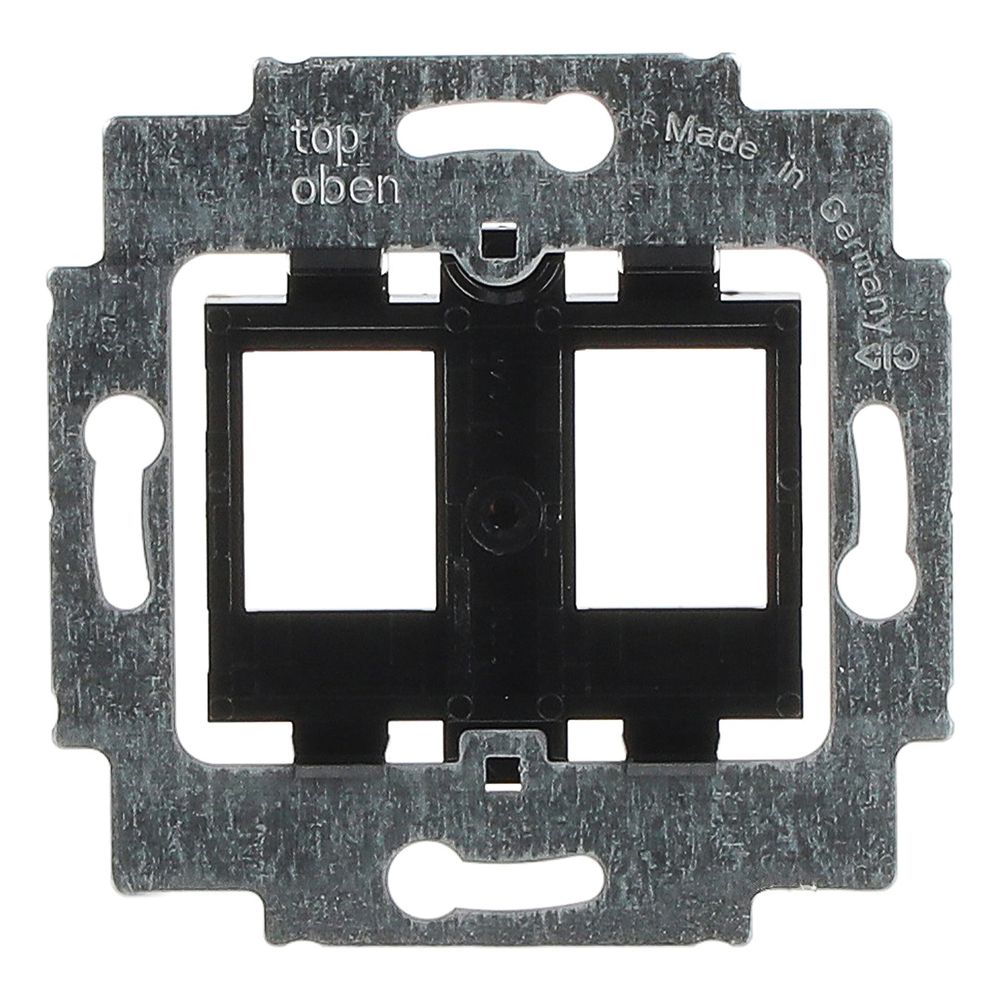 Busch Jäger UP Tragring schwarz Sockel 1814 für 2 Modular Jack Einsätze CAT5... BJ-2CKA001753A8063 4011395743904 (Abb. 1)