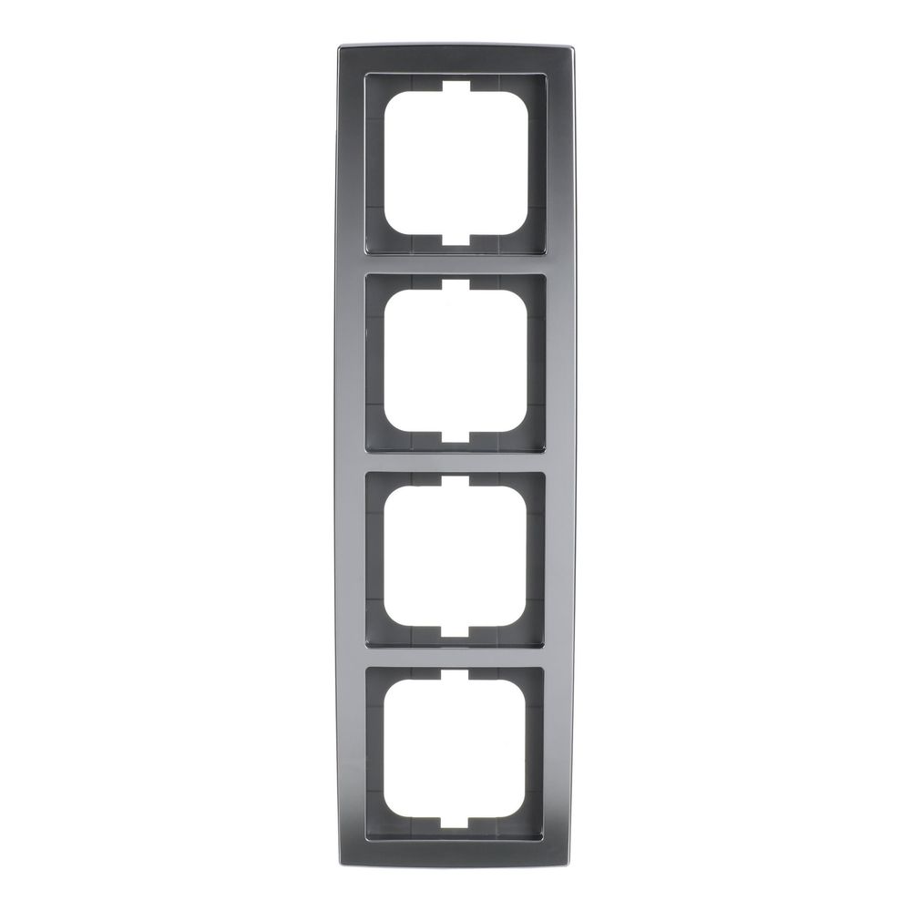 Busch Jäger Abdeckrahmen 4-fach chrom matt 1724-80 für senkrechte und waagerechte M... BJ-2CKA001754A4107 4011395994887 (Abb. 1)
