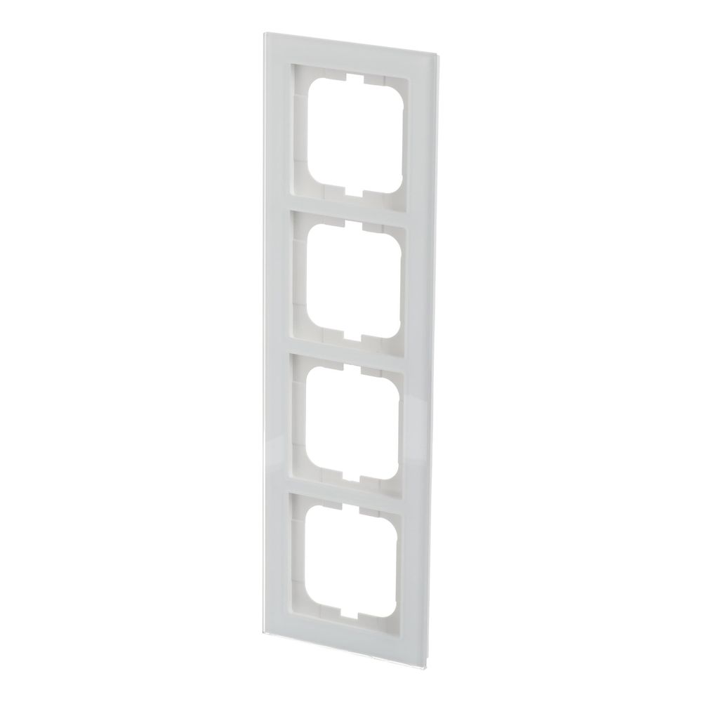 Busch Jäger Abdeckrahmen 4-fach 1724-280 Busch-axcent weißglas... BJ-2CKA001754A4440 4011395156988 (Abb. 2)