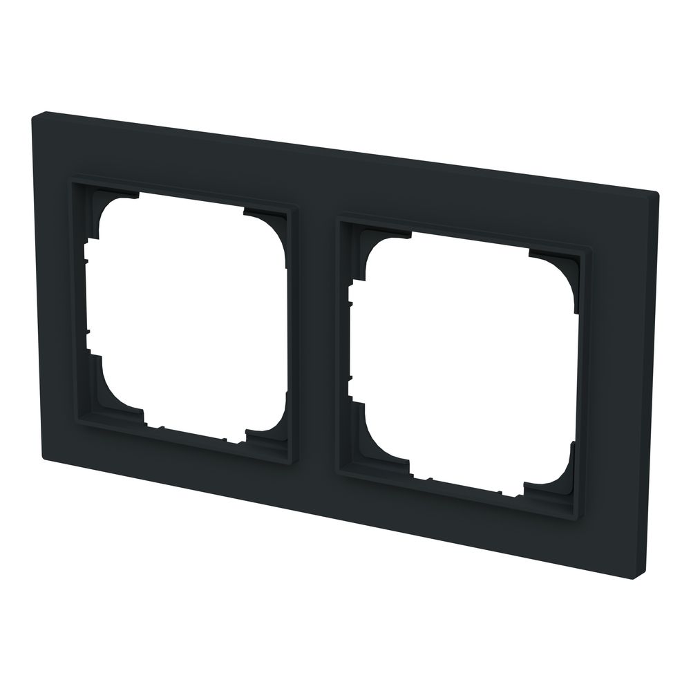 Busch Jäger Abdeckrahmen 2-fach schwarz 1722-45M matt Busch-art linear... BJ-2CKA001754A4848 4011395321072 (Abb. 3)