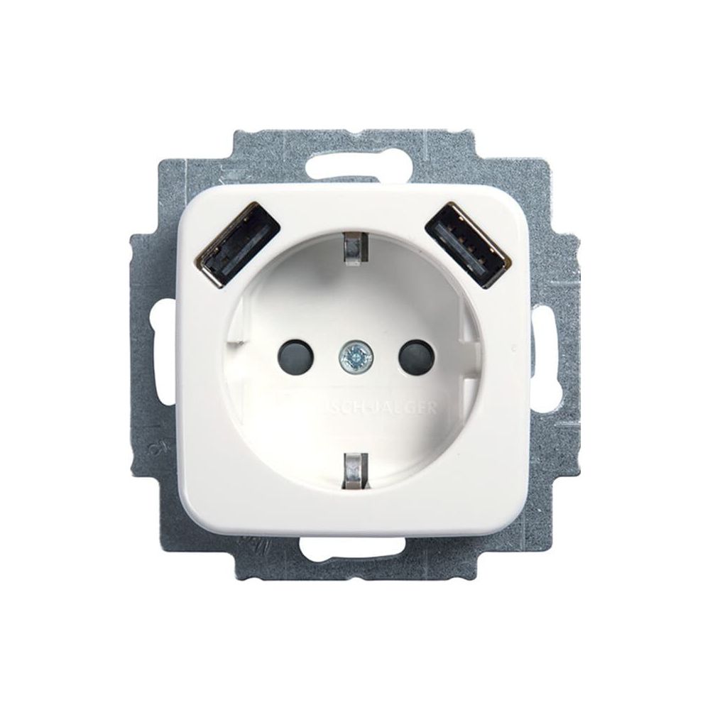 Busch Jäger Schuko USB Steckdose 20 EUCB2USB-214 Reflex SI USB-Ladestation alpinwei... BJ-2CKA002011A6264 4011395303665 (Abb. 1)