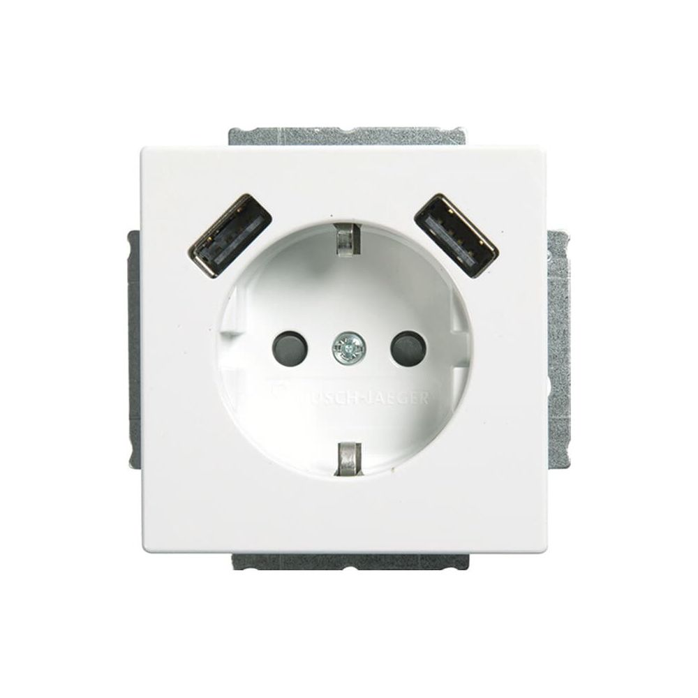 Busch Jäger Schuko USB Steckdose 20 EUCB2USB-84 solo Busch-USB-Ladestation studiowe... BJ-2CKA002011A6273 4011395303542 (Abb. 1)