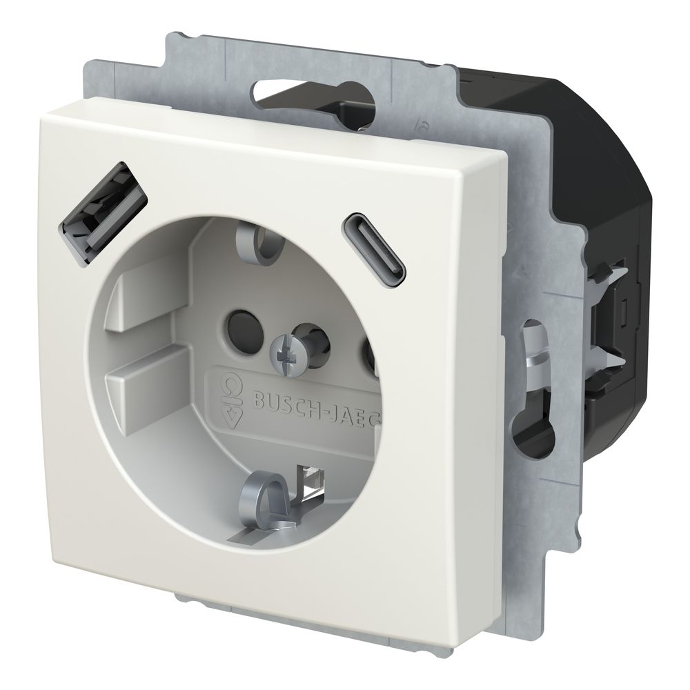 Busch Jäger SCHUKO-USB-A+C 20 EUCB2USBAC-914 Steckdose mit 1x USB-A und 1x USB-C... BJ-2CKA002011A6298 4011395329153 (Abb. 2)