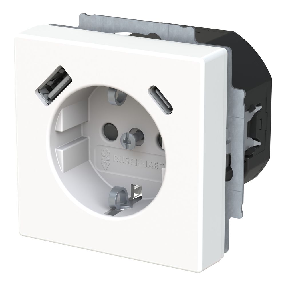 Busch Jäger SCHUKO USB-A+C 20 EUCB2USBAC-84 Steckdose mit 1x USB-A und 1x USB-C... BJ-2CKA002011A6306 4011395329337 (Abb. 2)