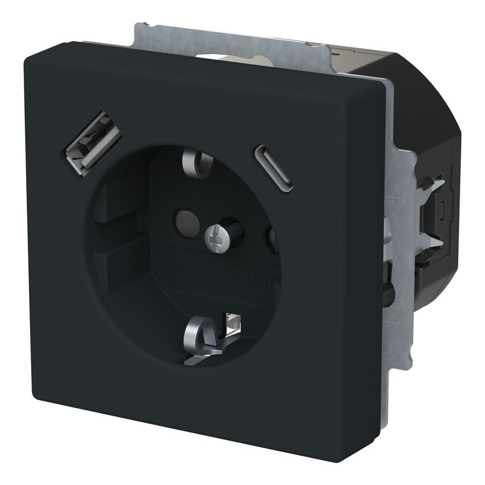 Busch Jäger SCHUKO USB-A+C 20 EUCB2USBAC-885 Steckdose mit 1x USB-A und 1x USB-C... BJ-2CKA002011A6312 4011395329399 (Abb. 2)