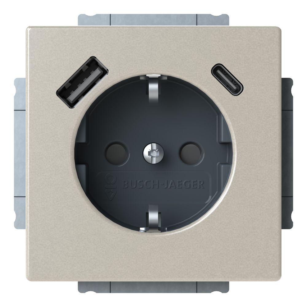 Busch Jäger SCHUKO USB-A+C 20 EUCB2USBAC-866 Steckdose... BJ-2CKA002011A6314 4011395329412 (Abb. 1)