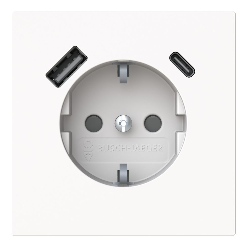 Busch Jäger SCHUKO-USB-A+C 20 EUCB2USBAC-44G Steckdose Safety... BJ-2CKA002011A6316 4011395329436 (Abb. 1)