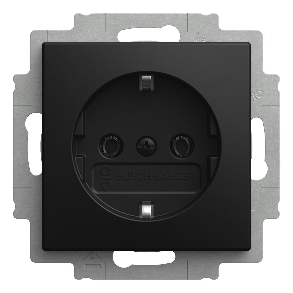 Busch Jäger SCHUKO Steckdosen-Einsatz 20 EUC-915 schwarz matt Busch-balance SI... BJ-2CKA002011A6341 4011395360491 (Abb. 1)