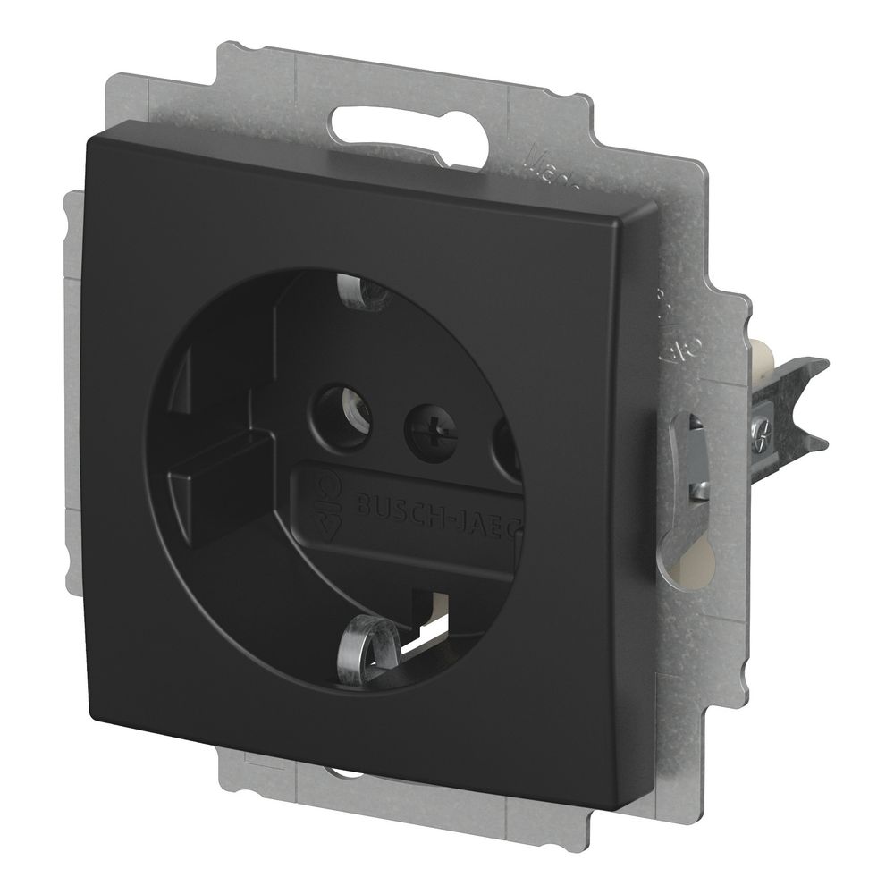 Busch Jäger SCHUKO Steckdosen-Einsatz 20 EUC-915 schwarz matt Busch-balance SI... BJ-2CKA002011A6341 4011395360491 (Abb. 2)