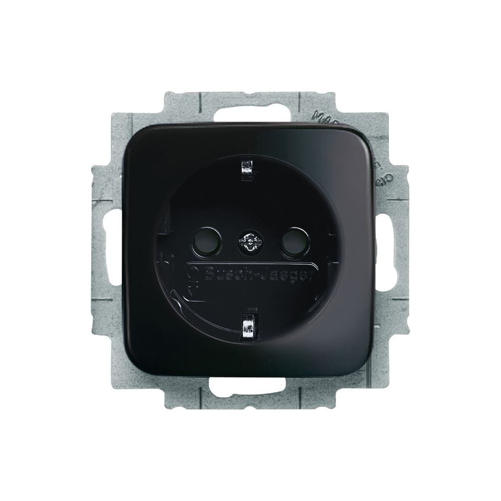 Busch Jäger SCHUKO Steckdosen-Einsatz Safety+ 20EUCKS-215 schwarz 250V 16A... BJ-2CKA002013A4706 4011395208908 (Abb. 1)