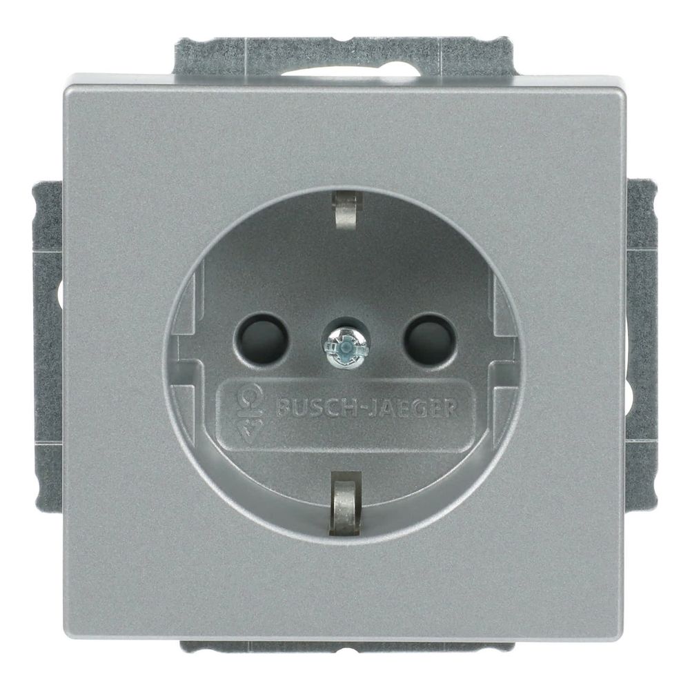 Busch Jäger future linear Schuko Kombi 20EUCKS-83 alusilber Steckdosen mit erh. Ber... BJ-2CKA002013A5272 4011395074947 (Abb. 1)
