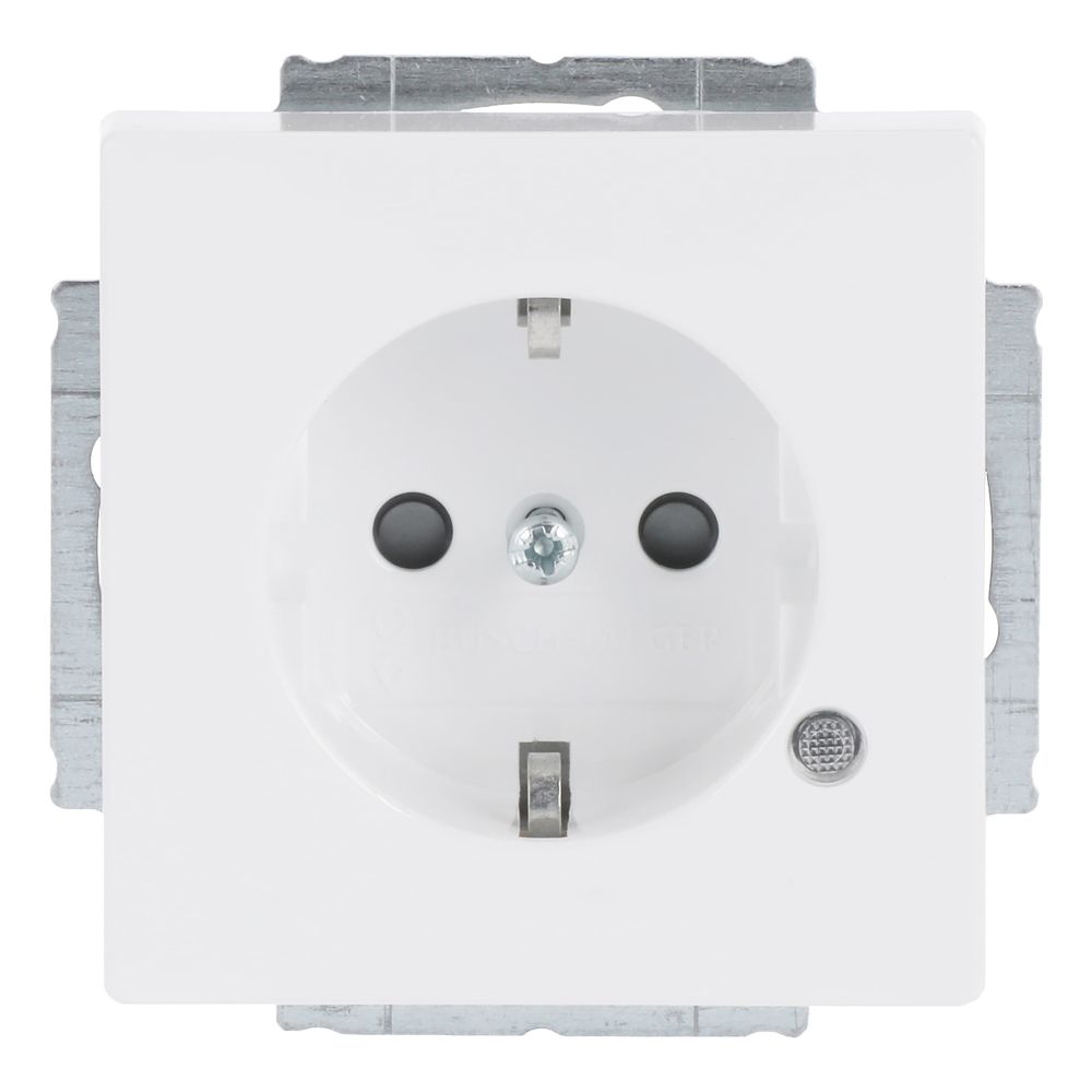 Busch Jäger SCHUKO Steckdosen Einsatz 20 EUCBL-84 mit Kontrolllicht LED grün studio... BJ-2CKA002013A5286 4011395100677 (Abb. 1)