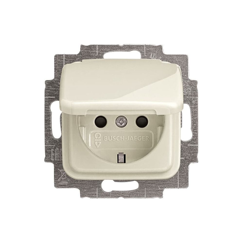 Busch Jäger Duro 2000 SI Schuko 20 EUKB-212 Klappdeckel weiß mit erhöhtem Berührung... BJ-2CKA002013A5306 4011395122839 (Abb. 1)