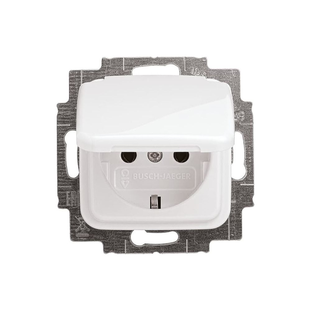 Busch Jäger Reflex SI Schuko Kombi 20EUK-214 mit Klappdeckel alpinweiss... BJ-2CKA002018A0778 4011395219201 (Abb. 1)