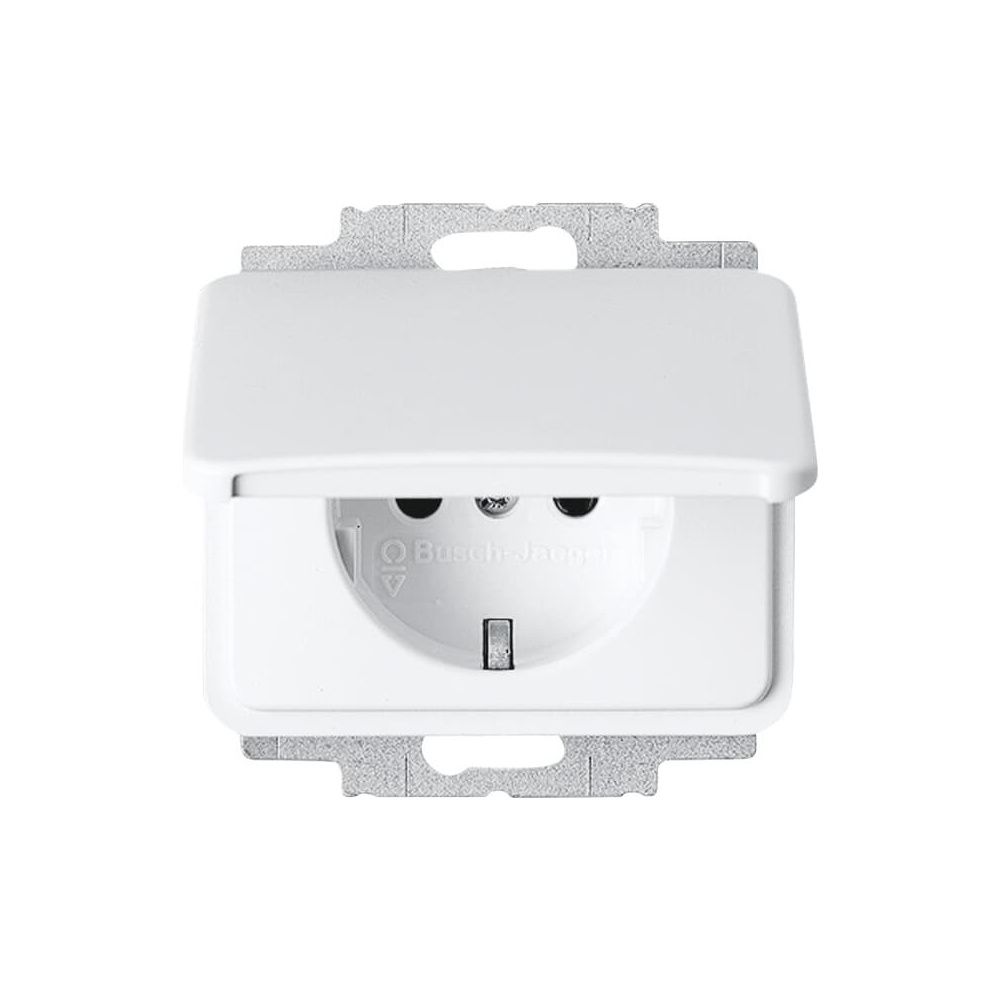 Busch Jäger alpha nea Schuko Kombi 20EUK-24G Klappdeckel alabaster/studioweiss... BJ-2CKA002018A1040 4011395690703 (Abb. 1)