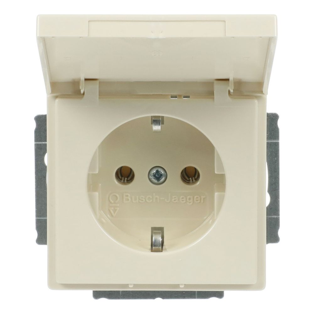 Busch Jäger carat Schuko Kombi solo 20EUK-82 future m.Klappdeckel savanne/elfenbein... BJ-2CKA002018A1465 4011395995327 (Abb. 1)