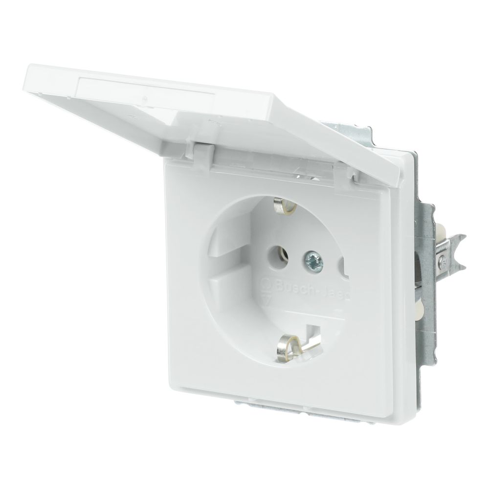 Busch Jäger carat Schuko Kombi 20EUK-84 Klappdeckel davos/studioweiss... BJ-2CKA002018A1467 4011395996270 (Abb. 2)
