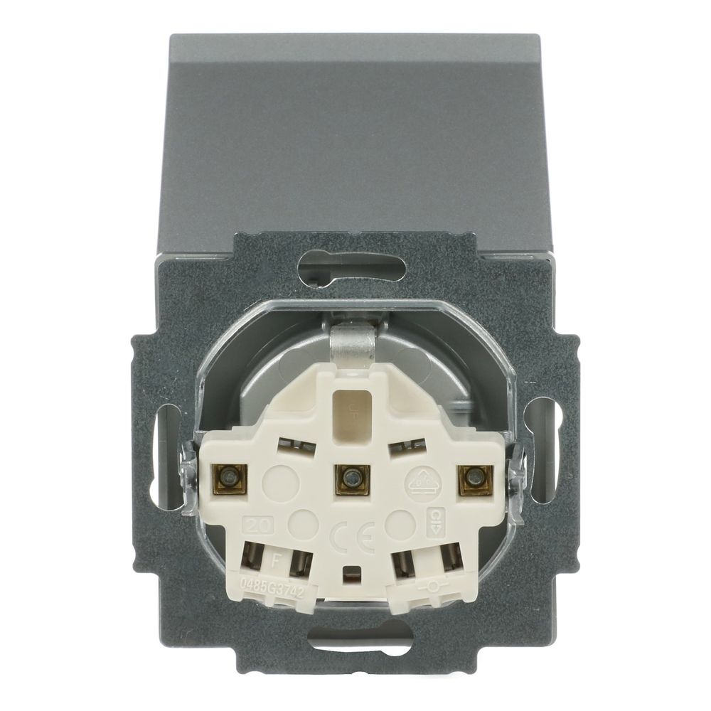 Busch Jäger future linear Schuko Kombi 20EUK-83 mit Klappdeckel Alusilber... BJ-2CKA002018A1487 4011395074961 (Abb. 4)